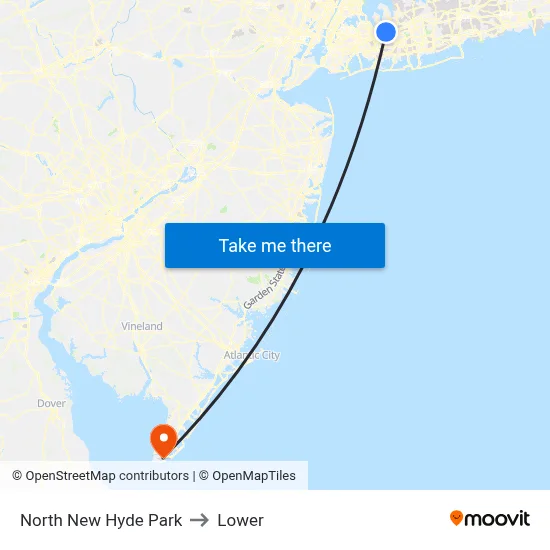 North New Hyde Park to Lower map