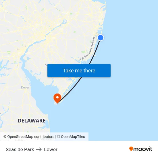 Seaside Park to Lower map