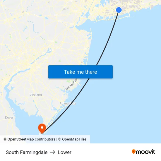 South Farmingdale to Lower map