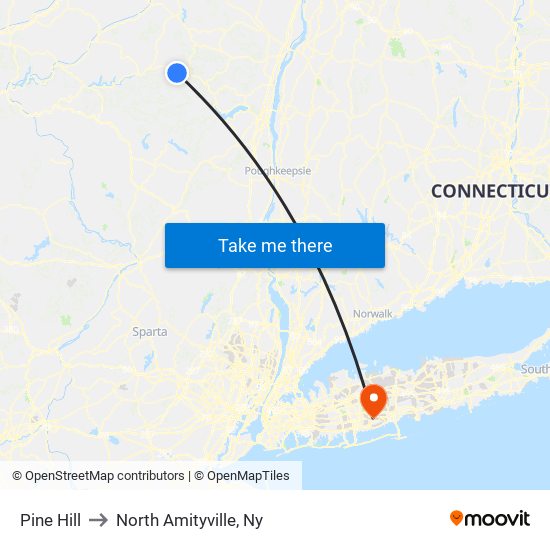 Pine Hill to North Amityville, Ny map