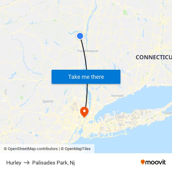 Hurley to Palisades Park, Nj map