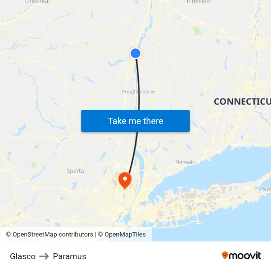 Glasco to Paramus map