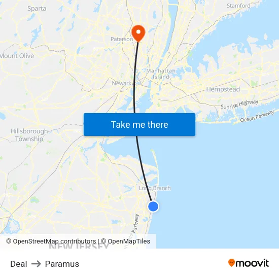 Deal to Paramus map
