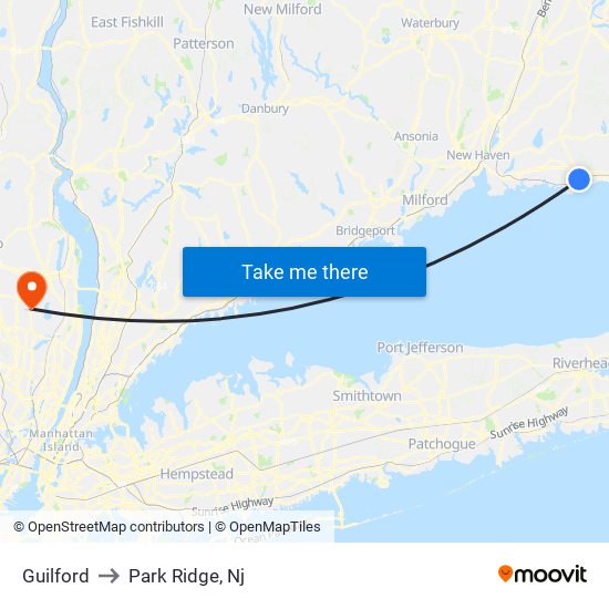 Guilford to Park Ridge, Nj map