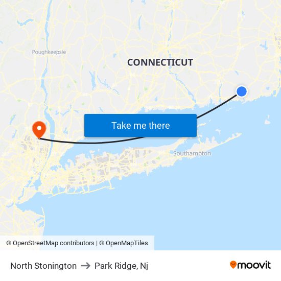 North Stonington to Park Ridge, Nj map