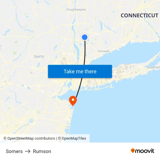 Somers to Rumson map
