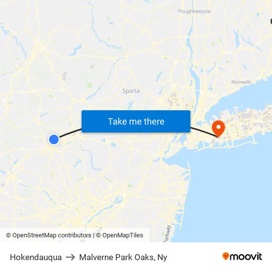 Hokendauqua to Malverne Park Oaks, Ny map