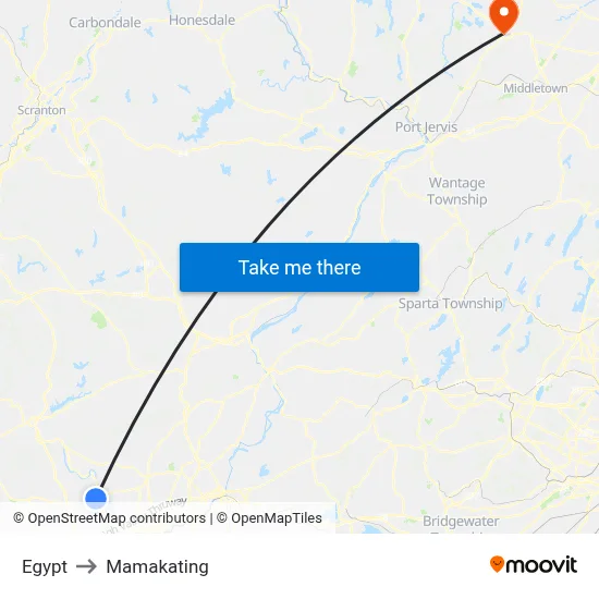 Egypt to Mamakating map