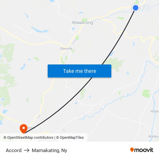 Accord to Mamakating, Ny map