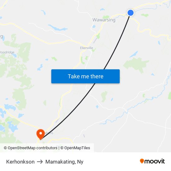 Kerhonkson to Mamakating, Ny map