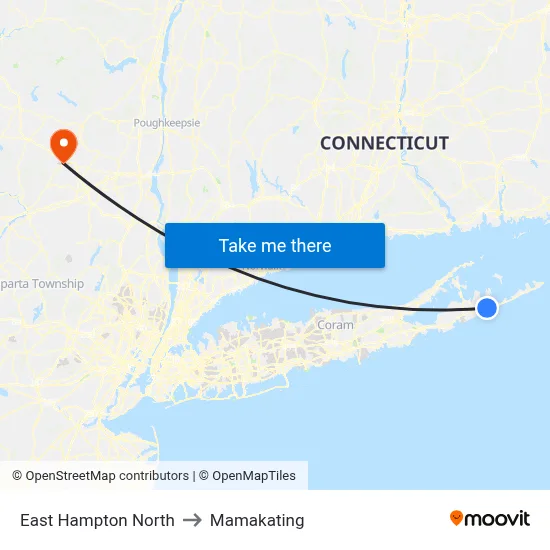 East Hampton North to Mamakating map