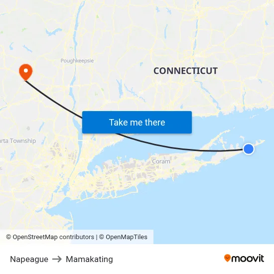 Napeague to Mamakating map