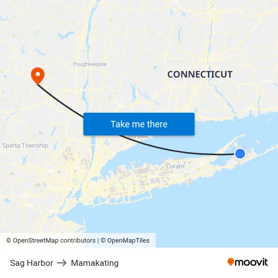 Sag Harbor to Mamakating map
