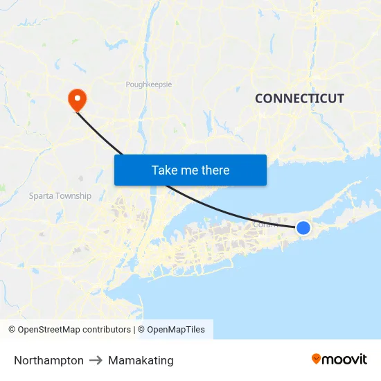 Northampton to Mamakating map