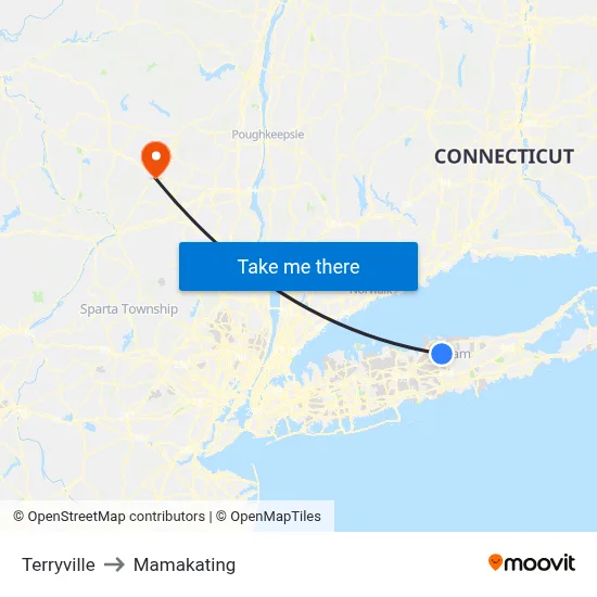 Terryville to Mamakating map