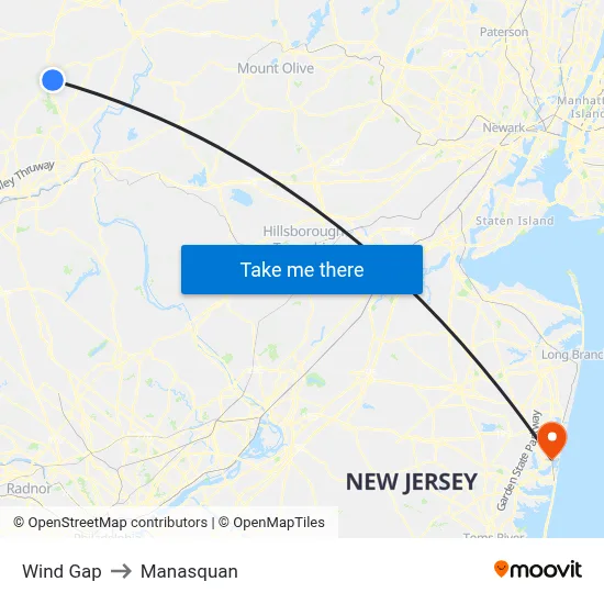 Wind Gap to Manasquan map