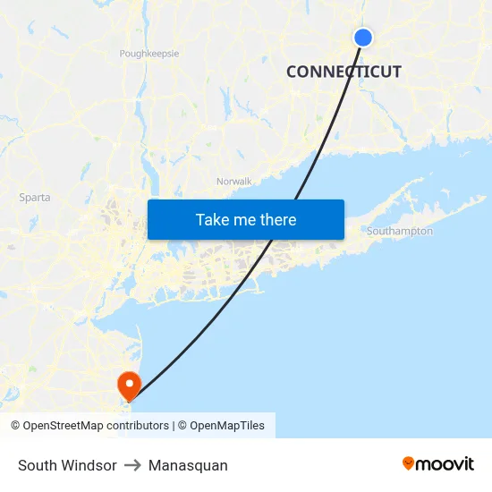 South Windsor to Manasquan map