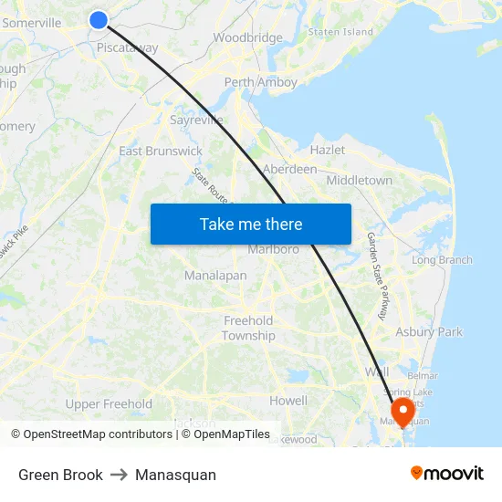 Green Brook to Manasquan map