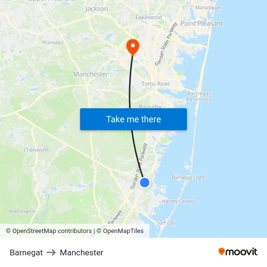 Barnegat to Manchester map