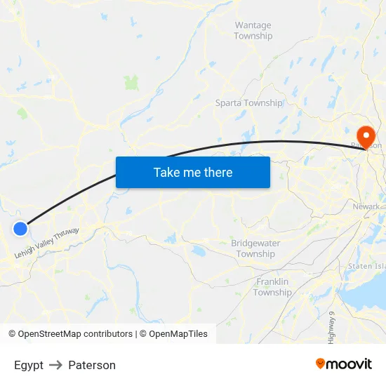 Egypt to Paterson map