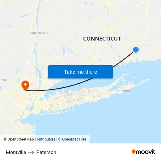 Montville to Paterson map