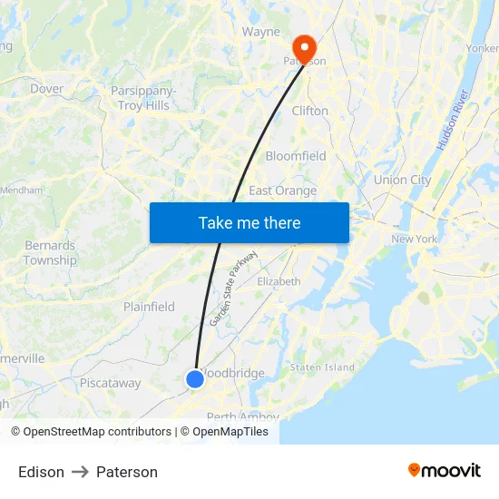 Edison to Paterson map
