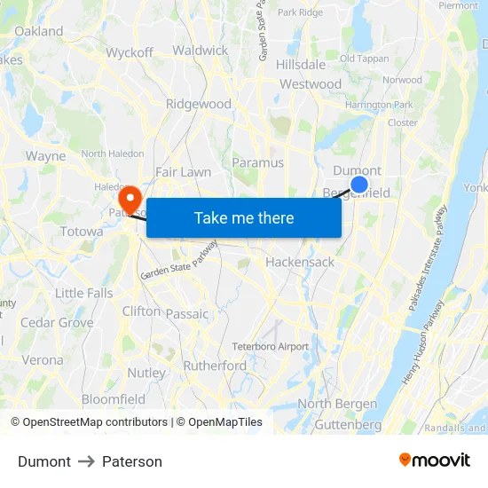 Dumont to Paterson map