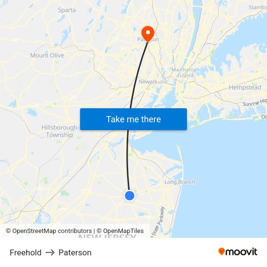 Freehold, Nj to Paterson, Nj with public transportation