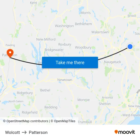 Wolcott to Patterson map