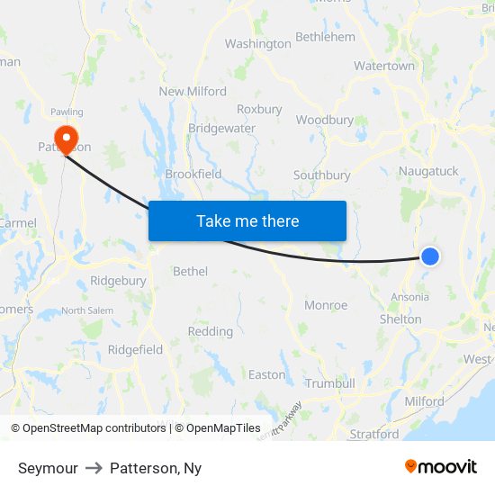 Seymour to Patterson, Ny map