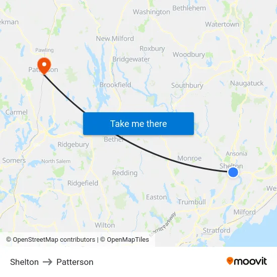 Shelton to Patterson map