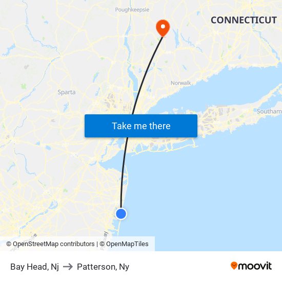 Bay Head, Nj to Patterson, Ny map