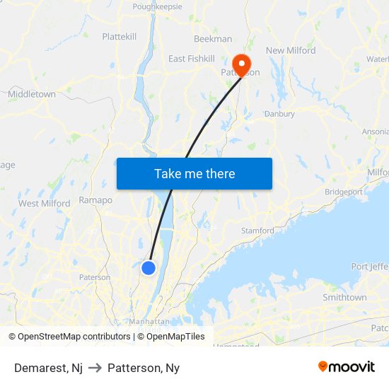 Demarest, Nj to Patterson, Ny map