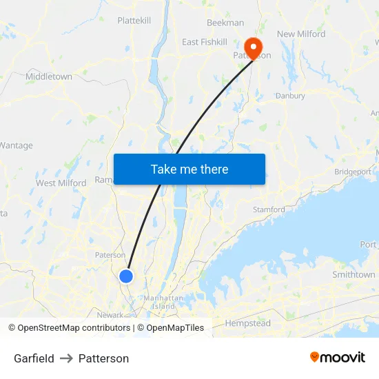 Garfield to Patterson map