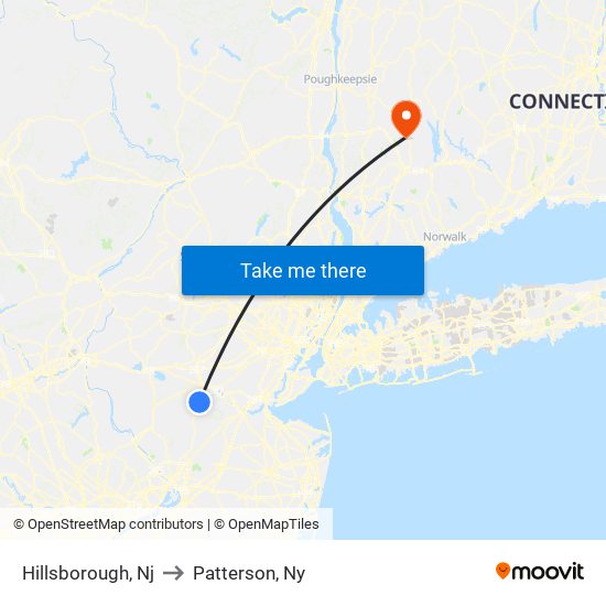 Hillsborough, Nj to Patterson, Ny map