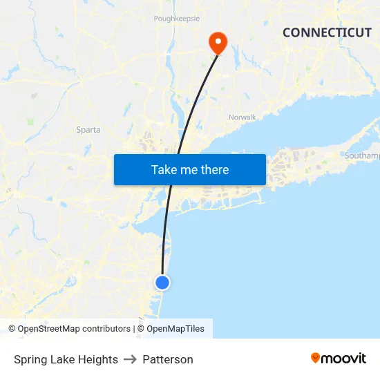 Spring Lake Heights to Patterson map