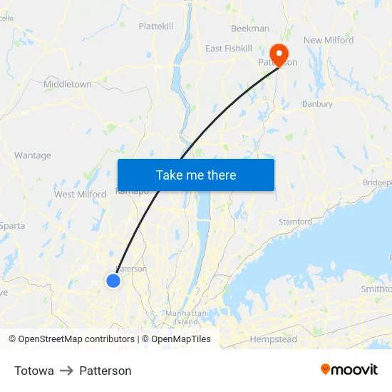 Totowa to Patterson map