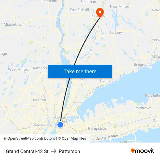 Grand Central-42 St to Patterson map