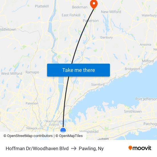 Hoffman Dr/Woodhaven Blvd to Pawling, Ny map
