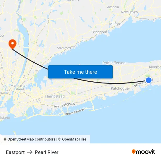 Eastport to Pearl River map
