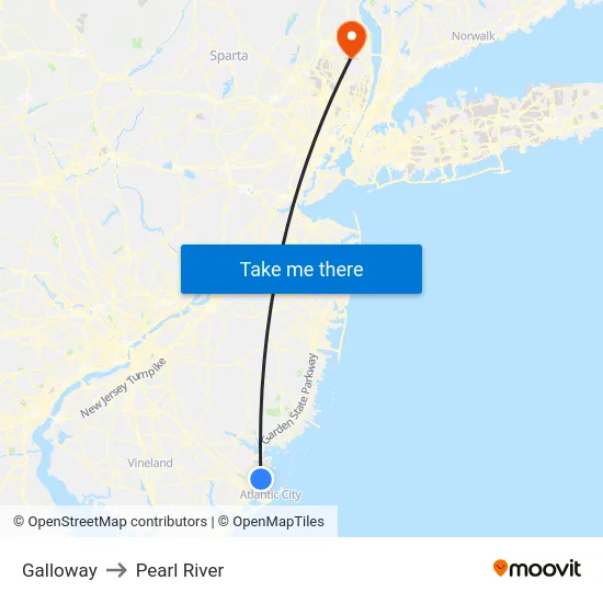 Galloway to Pearl River map