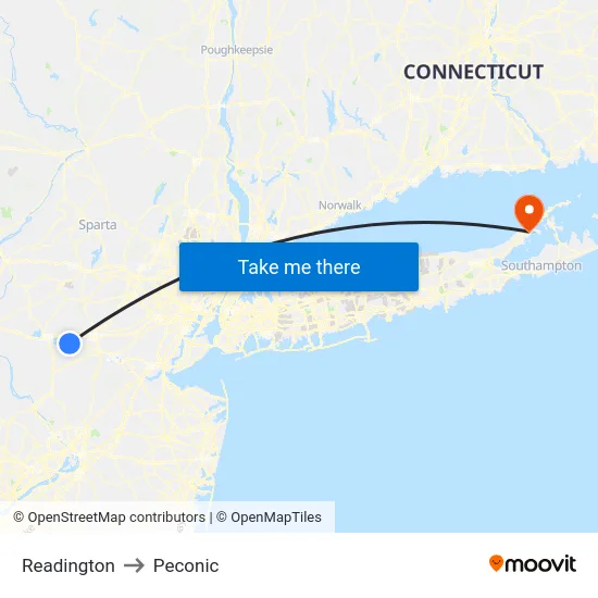 Readington to Peconic map