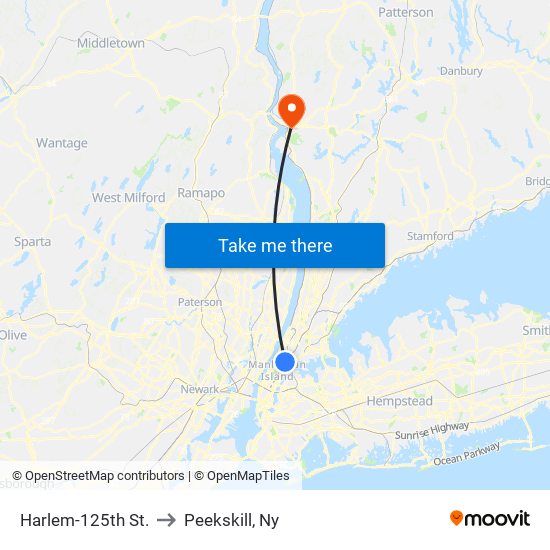 Harlem-125th St. to Peekskill, Ny map