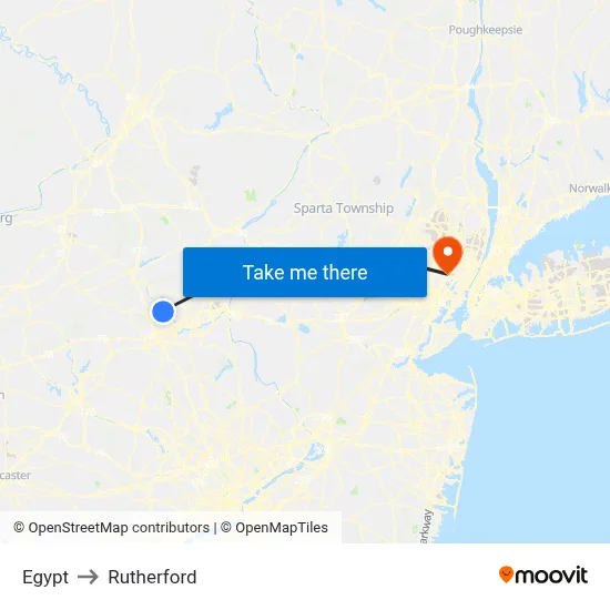 Egypt to Rutherford map