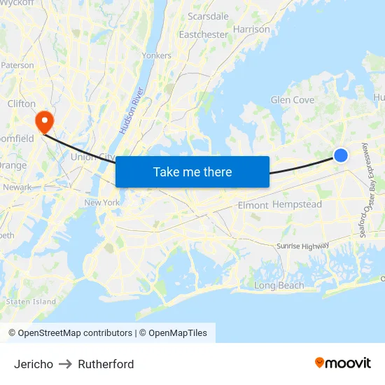 Jericho to Rutherford map