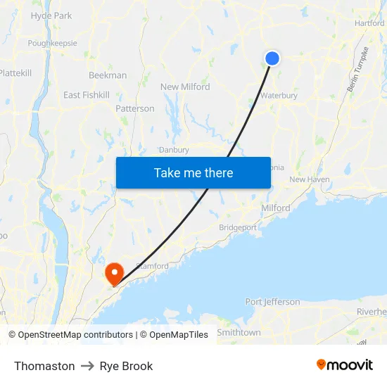 Thomaston to Rye Brook map