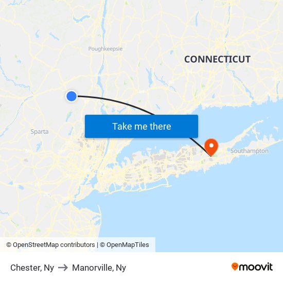 Chester, Ny to Manorville, Ny map