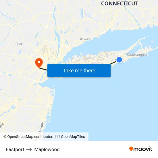 Eastport to Maplewood map