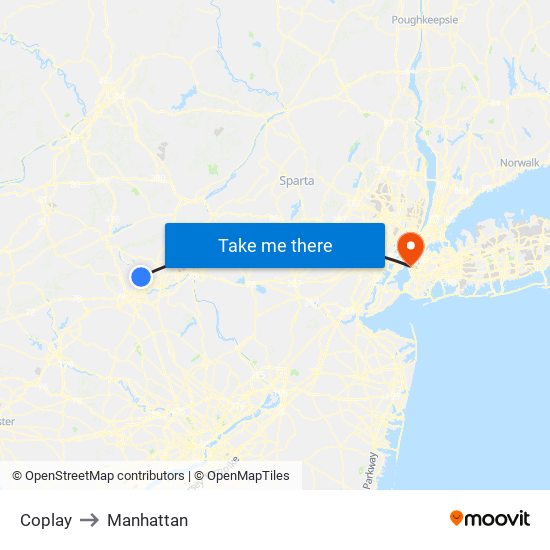 Coplay to Manhattan map