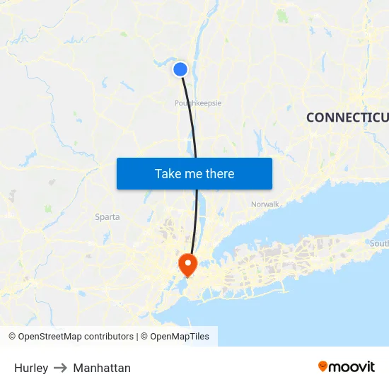 Hurley to Manhattan map